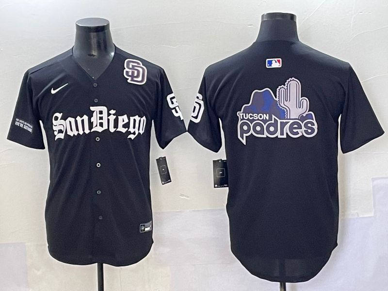 Men 2025 San Diego Padres Blank Black Five generations Joint Name Nike MLB Jersey style 21
